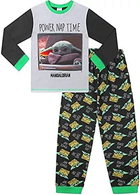 Buy Boys' Star Wars Baby Yoda The Mandalorian Pyjama Set (11-12 Years) Grey • 17.01£