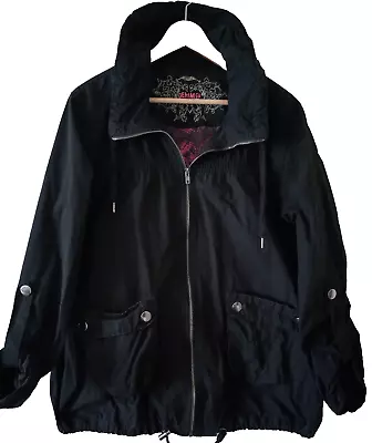 Buy Womens Zipped Black Denim Blazer Jacket Coat Size UK12 EU 40 CasualFormal OnSale • 11.98£