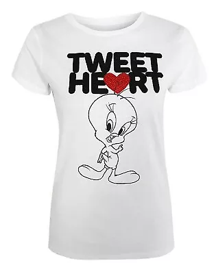 Buy Looney Tunes - Tweety Pie - Embellished Heart -  Ladies T Shirts • 10.99£