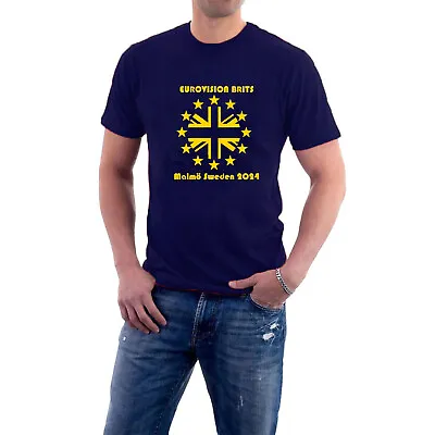 Buy Malmö Sweden 2024 Eurovision Brits  Europe Stars Union Jack UK T-shirt Tee ESC • 14£