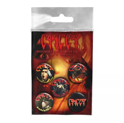 Buy Cancer 5 Button Badge Set Official Death Metal Band Merch • 9.36£
