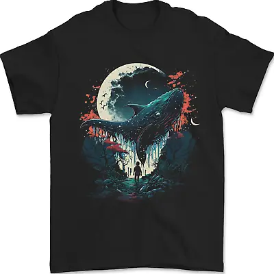 Buy A Fantasy Whale & Moon Alien Mystic Mens T-Shirt 100% Cotton • 7.99£