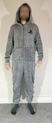 Buy Sony PlayStation Men's Pyjama One Piece Sleepsuit PJs Primark Grey Adult Pajama • 29.99£