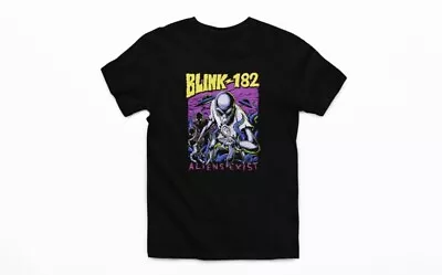 Buy Blink 182 Aliens Exists Rock Band Unisex Black Short Sleeve T-Shirt Size Medium • 11.99£
