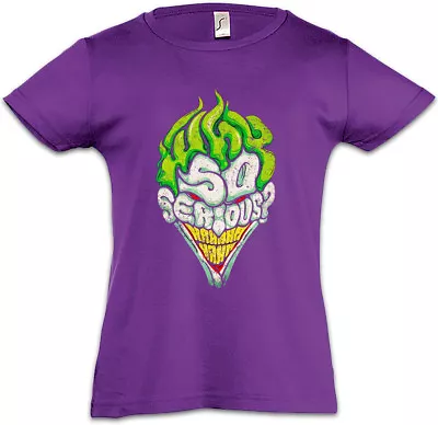 Buy WHY SO SERIOUS Kids Girls T-Shirt Batman Gotham TV City Dark Wayne Knight Joker • 16.99£