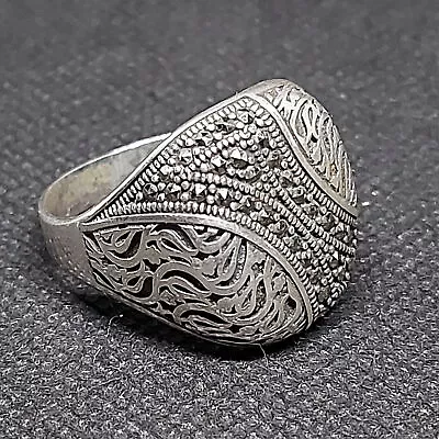 Buy Unique Biker Men's Ring 925 Silver Tuareg Small Onyx Stone Desert Jewelry Sz 10 • 33.85£