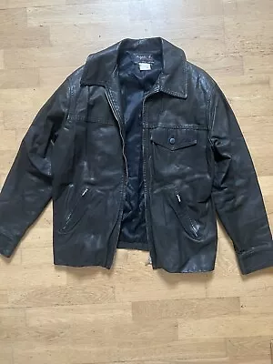 Buy Agnes B Green Leather Jacket Size 1 Vintage   • 90£