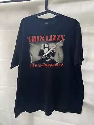 Buy Thin Lizzy Live And Dangerous Black T-Shirt Official 2XL • 19.99£