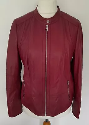 Buy GERRY WEBER - Very Soft REAL LEATHER Jacket RED Size 14 • 69.99£