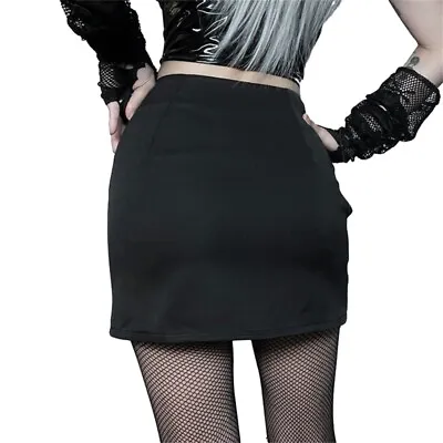 Buy Leathers Mesh Crop Tops Crucifix Bodycon Mini Skirt Punk Gothic Clothes • 14.46£