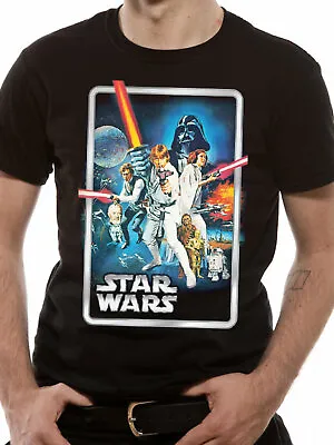 Buy T-shirt Star Wars Vintage Poster Black • 14.99£