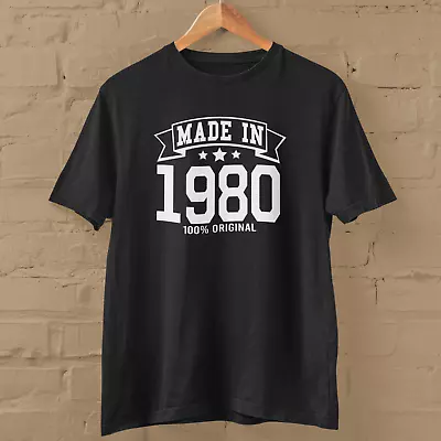 Buy MADE IN 1980 T-SHIRT (Birthday 80s 80 Gift Dad Mom Present Celebration Party) • 15.79£
