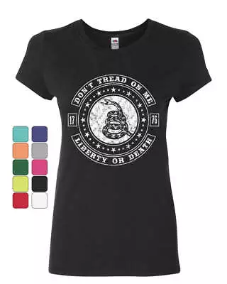 Buy Don't Tread On Me Women's T-Shirt Liberty Or Death Gadsden Rattlesnake Shirt • 15.41£