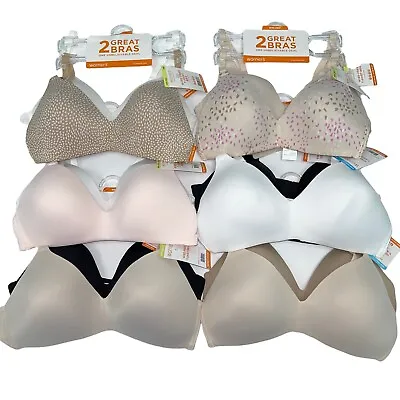 Buy Warner's Bra Wirefree Padded Seamless Cup Shaping Comfort TWO 2 TShirt Bras 4001 • 53.85£