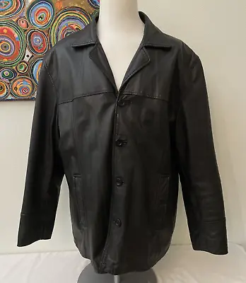 Buy Torus Soft Leather Jacket - Men's Black Long Sleeved Collared Front Buttons - Xl • 22.99£