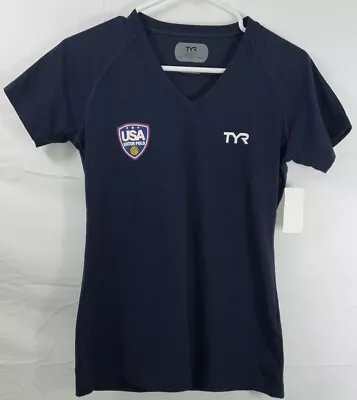 Buy NWT Women’s TYR USA Water Polo Navy Short Sleeve T-Shirt Navy XS • 13.26£