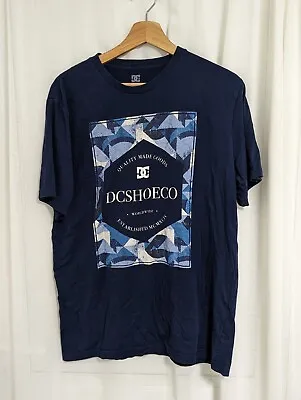 Buy Genuine DC Shoes T-Shirt-Blue Large Front Print U.S. Skate • 0.99£
