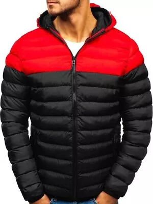 Buy Men Snow Thick Hoodie Padded Parka Hooded Puffer Jacket Winter Warm Down Coat • 35.44£