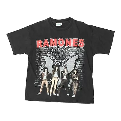 Buy Ramones Hey Ho Let's Go Mens Black Tshirt | Vintage 90s American Punk Band VTG • 35£
