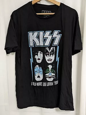 Buy KISS T Shirt Official Made For Lovin You Logo Band Classic Glam Rock XL • 9.99£