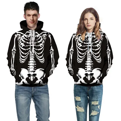 Buy Body Print Hoodie Gothic Skeleton Dark Punk Emo Sweater Black Goth Jacket • 33.99£