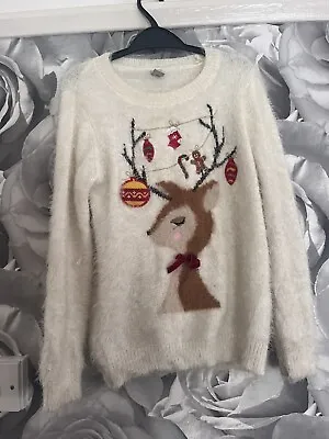 Buy Girls Cute Super Soft Knit Christmas Jumper Musical And Light Up Age 8 • 1.99£