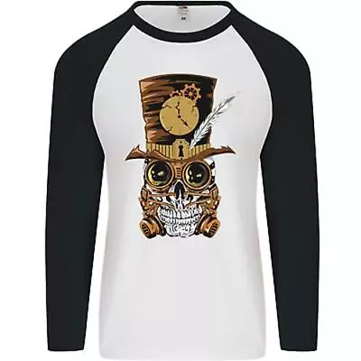 Buy Steampunk Skull Mens L/S Baseball T-Shirt • 9.99£