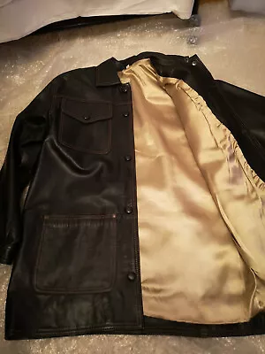 Buy Mens Classic Genuine Cowhide Leather Jacket Size L77  W57. • 40£