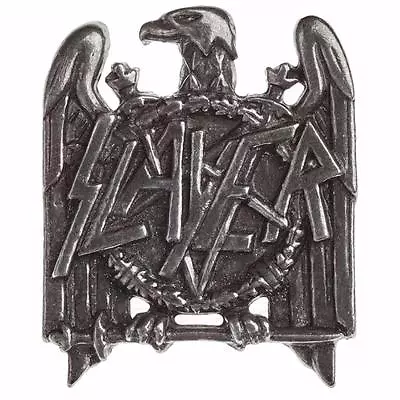 Buy SLAYER EAGLE LOGO BADGE Metal Pin Brooch Pewter ALCHEMY ROCKS OFFICIAL MERCH • 12.99£