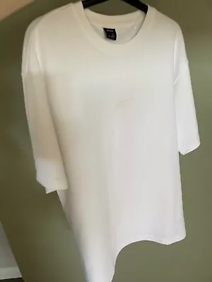Buy Bershka - White T-shirt  Boxy Fit Short Sleeve Size M Ok On  L - Thick Cotton • 5.99£