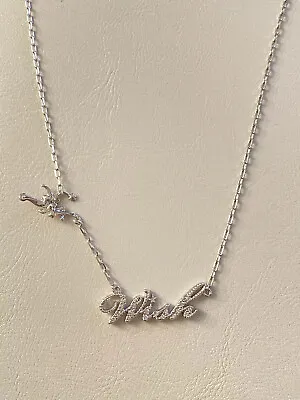 Buy New Disney Couture Tinkerbell Wish Necklace Pendant 14K White Gold Plated • 59.99£