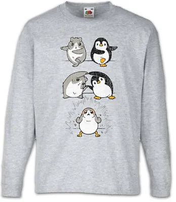 Buy Porg Fusion Kids Long Sleeve T-Shirt Star Fun Penguin Geek Nerd Wars • 18.99£