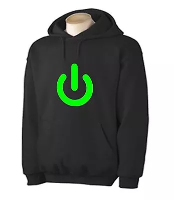 Buy POWER BUTTON HOODIE - Gaming Geek Nerd Computer Game T-Shirt - Sizes S To XXL • 25.95£