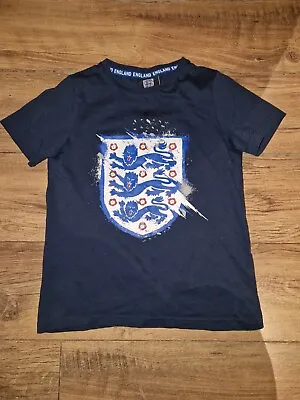 Buy Official England Football T Shirt Boys 122cm 7-8 Yr Top National Team Crest Logo • 12£