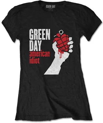Buy Green Day American Idiot Black Womens Fitted T-Shirt - OFFICIAL • 14.89£