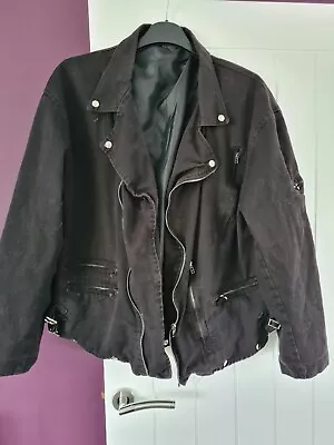 Buy Mens Denim Jacket Xxl  Spiral Direct Make Black With A Lovely Design On Back • 1.40£