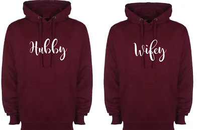 Buy Matching Hoodies Hubby Wifey Husband Wife Xmas Valentines Anniversary Gift Top • 20.49£
