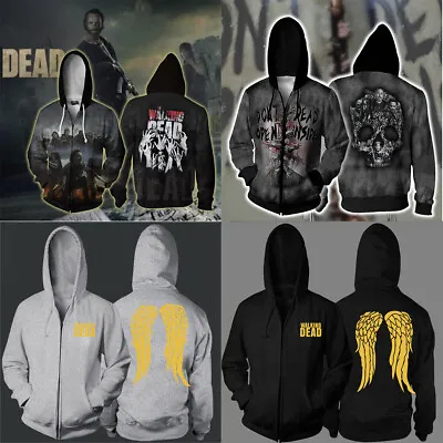Buy Cosplay The Walking Dead Rick 3D Hoodies Scary Zombie Sweatshirts Jacket Coat • 13.20£