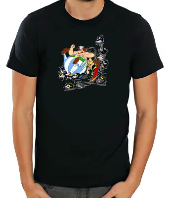 Buy Asterix & Obelix Funny Characters Short Sleeve  White T Shirt Men F176 • 9.51£
