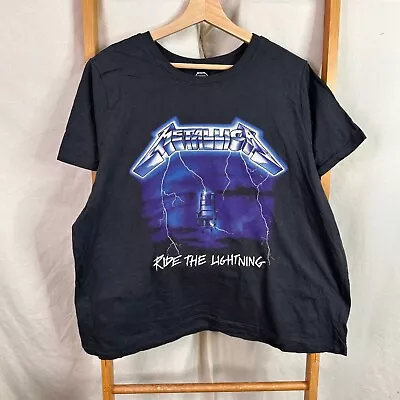 Buy Metallica Shirt Womens 20 Ride The Lightning Graphic Black Short Sleeve • 12.29£