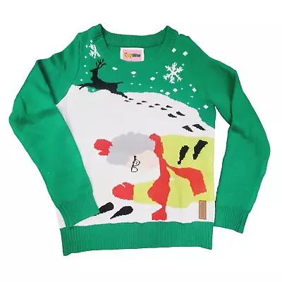 Buy Tipsy Elves Christmas Sweater Adult's M Green Grandma Got Ran-Over Holiday Top • 23.60£