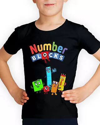 Buy Number Blocks Animated Cartoons Funny Humor Boys Girls Kids T-Shirts #DNE1 • 9.99£