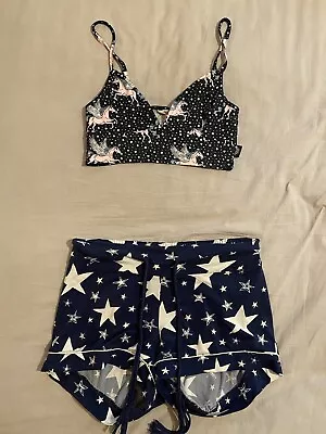 Buy Chelsea Peers Navy Boho Unicorn Stars Short Summer Pyjamas Size Extra Small XS • 15£