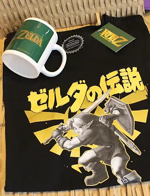 Buy NEW Nintendo Legend Of Zelda Hyrule Link (Size Medium)T-shirt Plus Mug • 19.99£