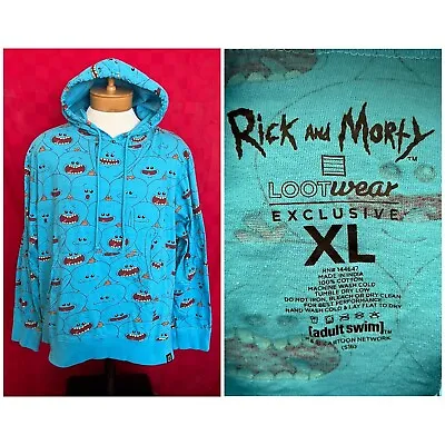 Buy Rick & Morty Mr. Meeseeks Lootwear Exclusive Hoodie Shirt Size Women’s XL MINT! • 23.59£