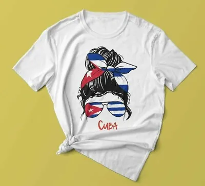 Buy NEW! Messy Bun Free Cuba Patria Y Vida Tanks SOS Libre Peace T-shirts • 19.29£