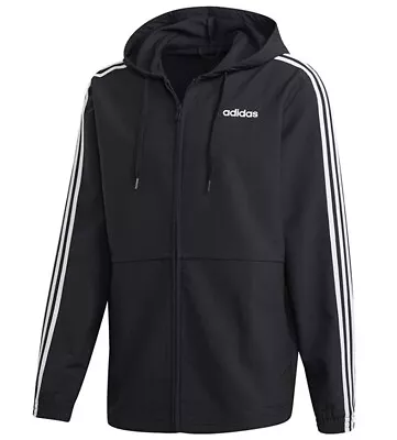 Buy Mens Adidas Jacket Hoodie Zip Hooded Windbreaker Top Hoody - Black • 37.99£