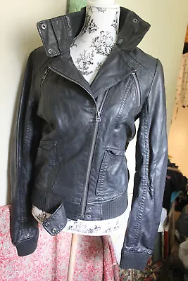 Buy Vegan Black Biker Style Ladies Jacket, 12, Fake Leather/Vegetarian • 16.50£