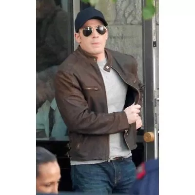 Buy Captain America Civil War Steve Rogers Brown Waxed Leather Jacket • 79.99£