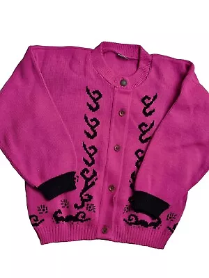 Buy UK6/8 S Gothic Knit Hot Pink Jacket Cardigan Coat Cover-up Top SALE • 6.50£